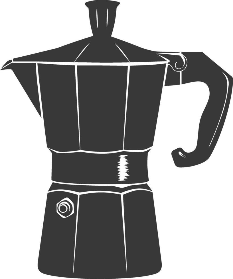AI generated silhouette coffee maker black color only vector