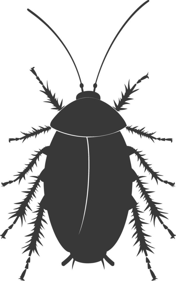 AI generated Silhouette Cockroach bug animal black color only full body vector