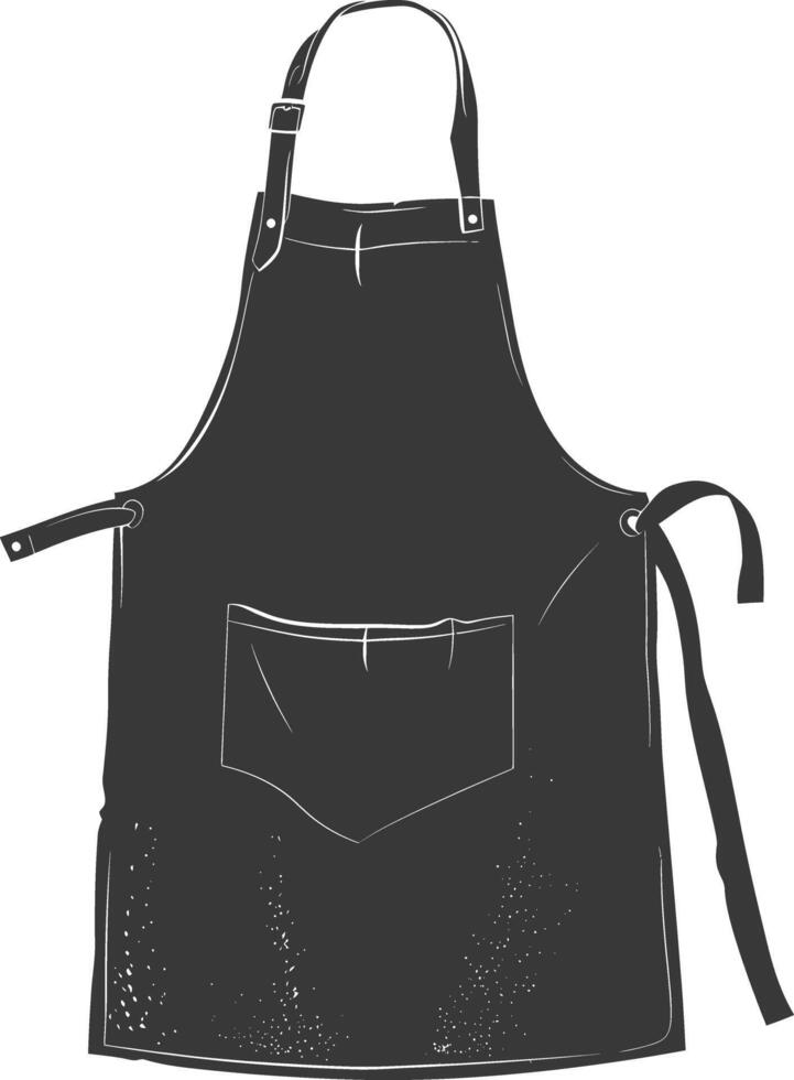 AI generated Silhouette apron kitchen equipment black color only vector