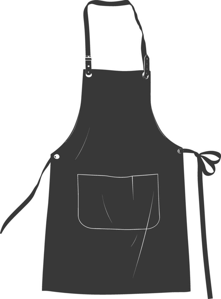 AI generated Silhouette apron kitchen equipment black color only vector