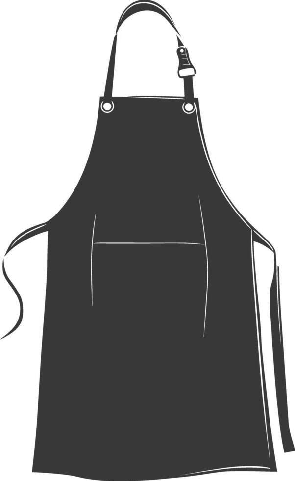 AI generated Silhouette apron kitchen equipment black color only vector