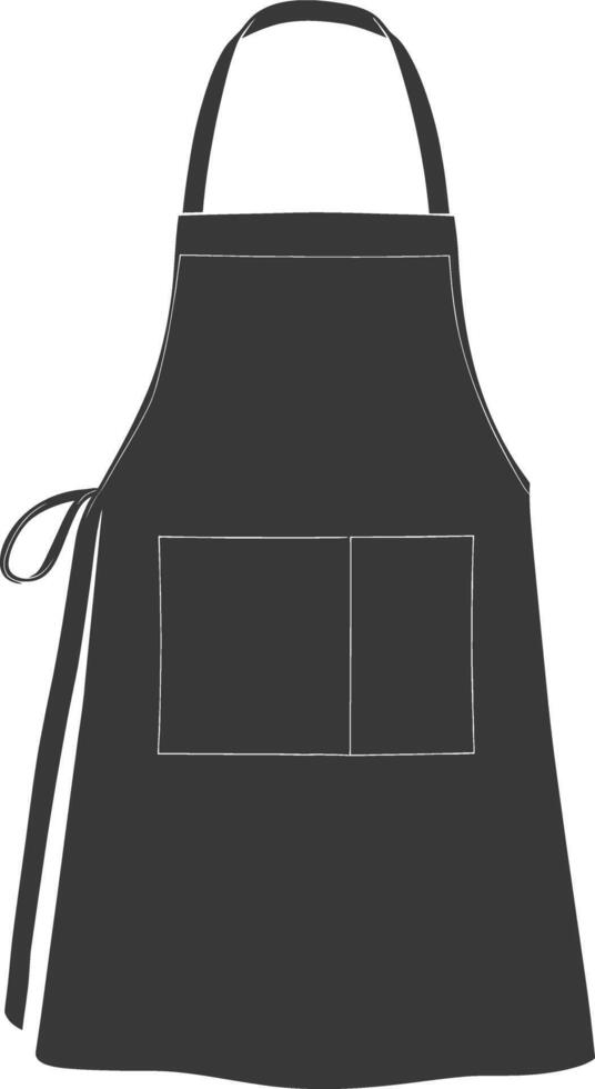 AI generated Silhouette apron kitchen equipment black color only vector
