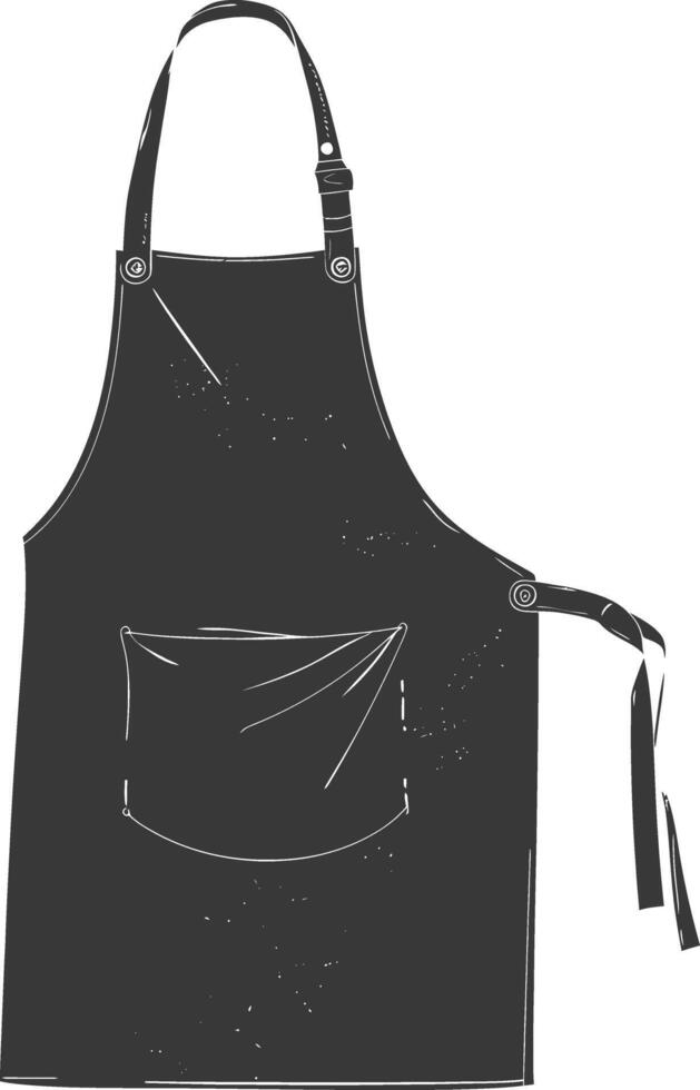 AI generated Silhouette apron kitchen equipment black color only vector