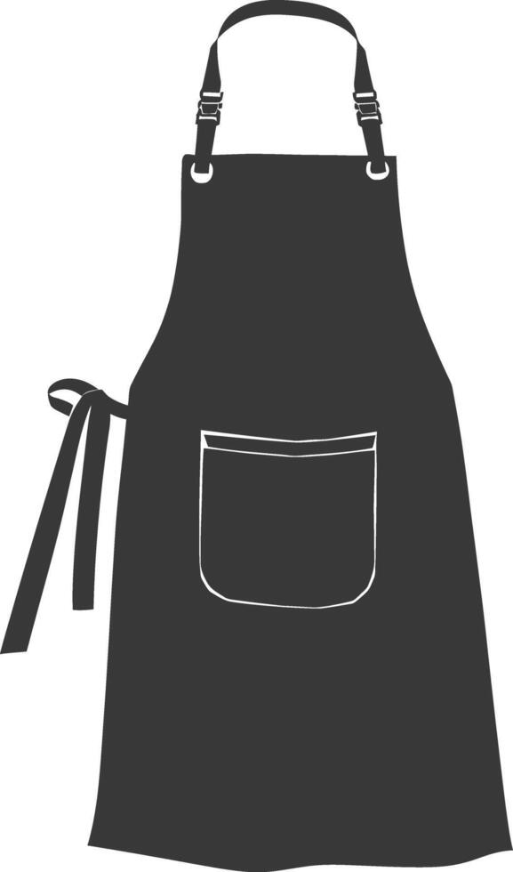 AI generated Silhouette apron kitchen equipment black color only vector