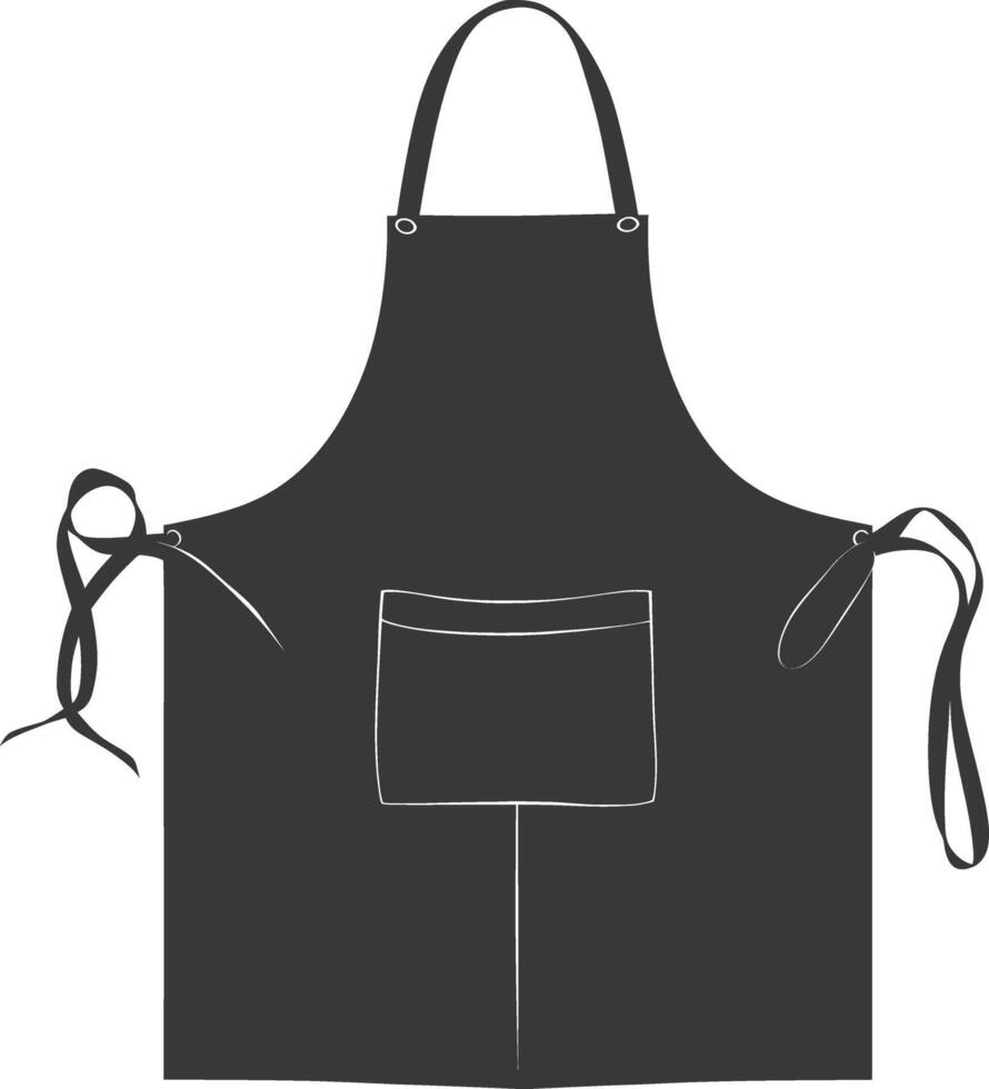AI generated Silhouette apron kitchen equipment black color only vector