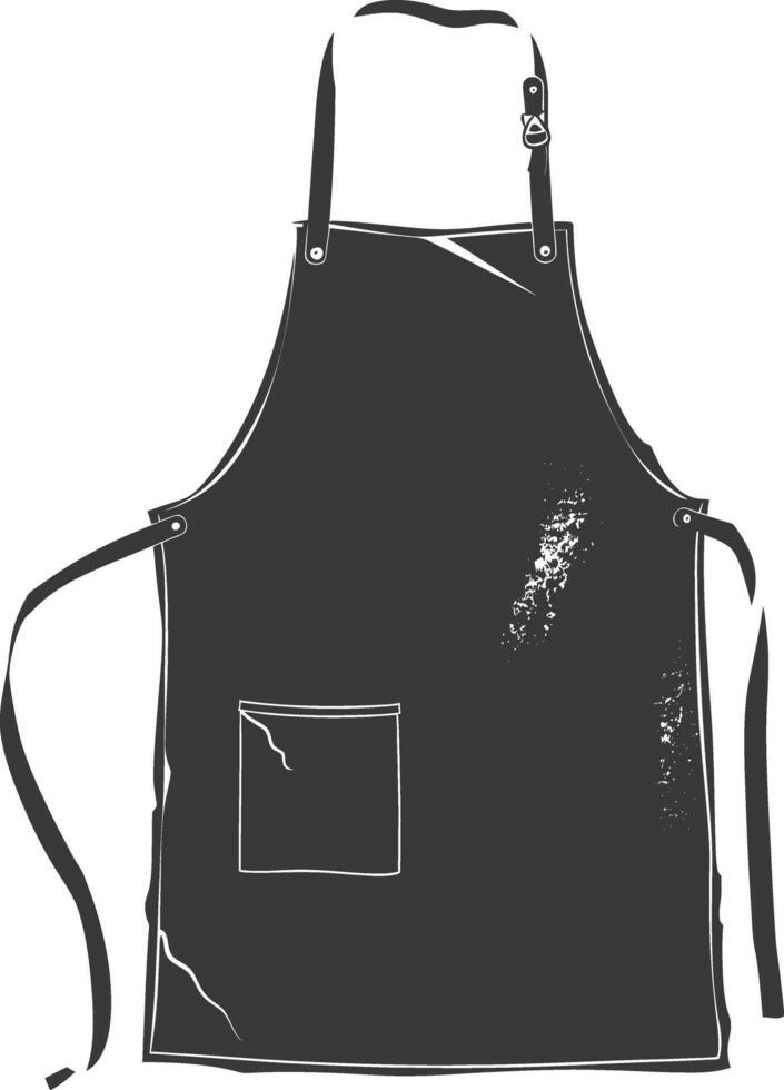 AI generated Silhouette apron kitchen equipment black color only vector