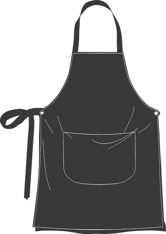 AI generated Silhouette apron kitchen equipment black color only vector