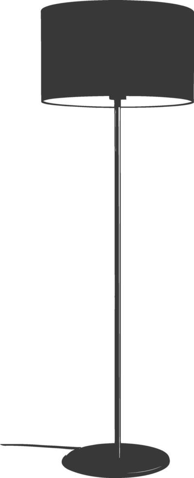 AI generated silhouette floor lamp black color only vector