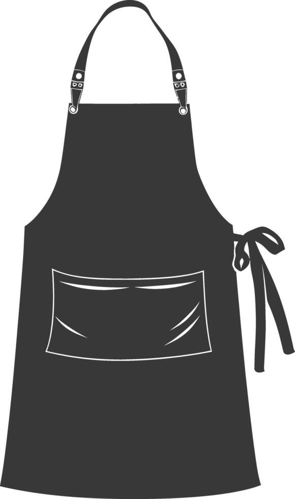 AI generated Silhouette apron kitchen equipment black color only vector