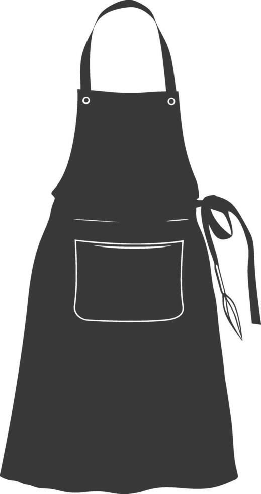 AI generated Silhouette apron kitchen equipment black color only vector