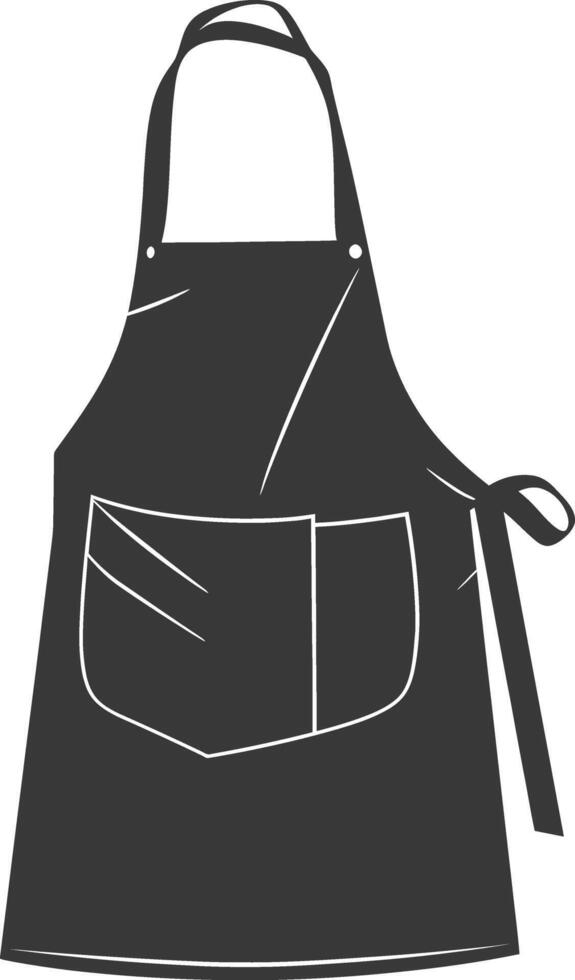 AI generated Silhouette apron kitchen equipment black color only vector