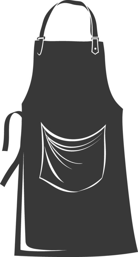 AI generated Silhouette apron kitchen equipment black color only vector
