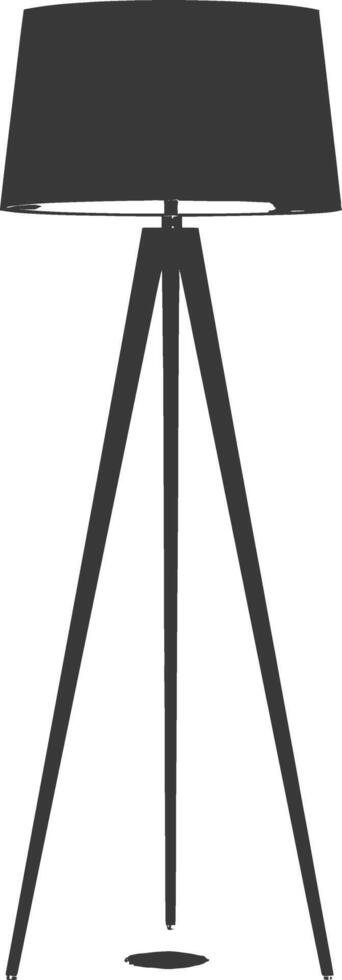 AI generated silhouette floor lamp black color only vector