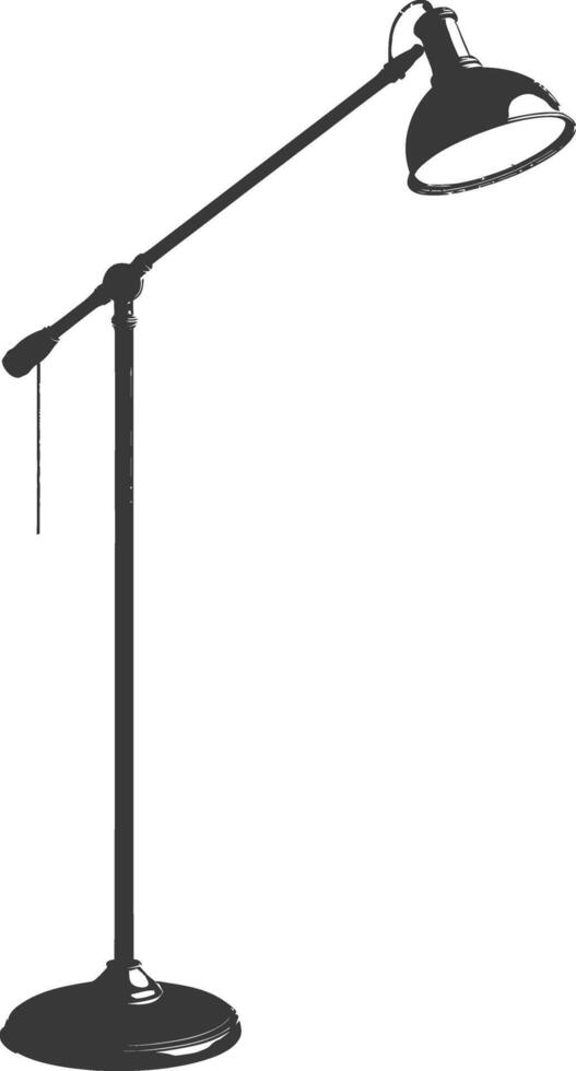 AI generated silhouette floor lamp black color only vector