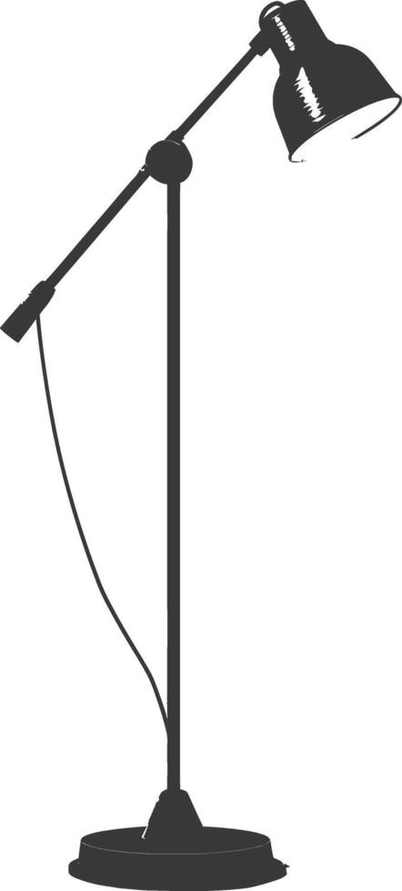 AI generated silhouette floor lamp black color only vector