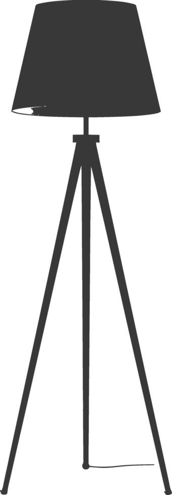 AI generated silhouette floor lamp black color only vector