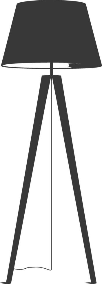AI generated silhouette floor lamp black color only vector