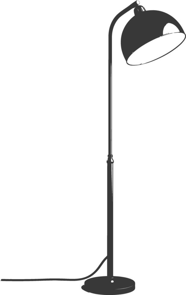 AI generated silhouette floor lamp black color only vector