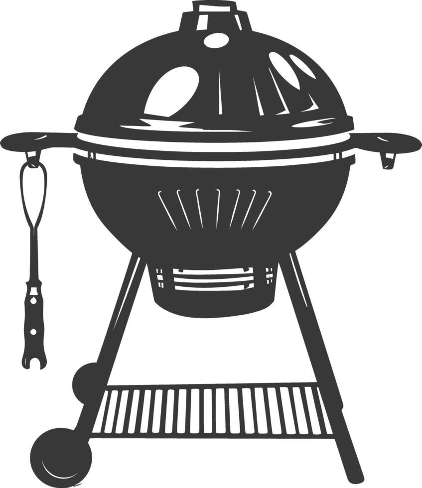 ai generado silueta un parilla parrilla compensar fumador parte superior abajo negro color solamente vector