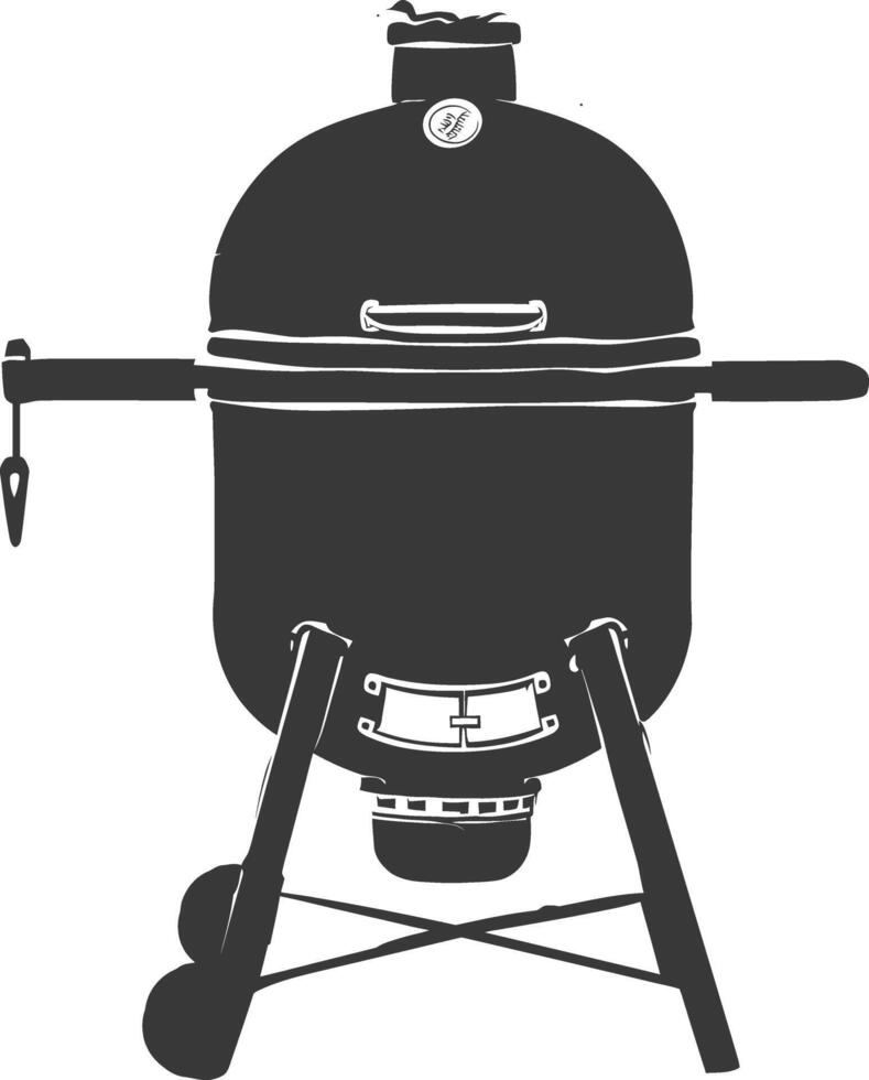 ai generado silueta un parilla parrilla compensar fumador parte superior abajo negro color solamente vector