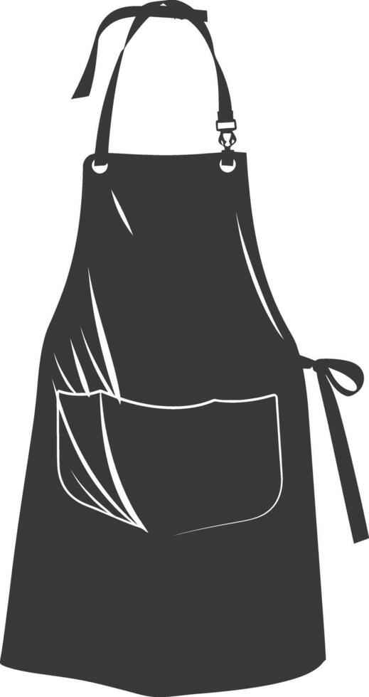 AI generated Silhouette apron kitchen equipment black color only vector
