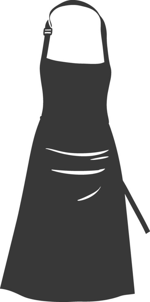 AI generated Silhouette apron kitchen equipment black color only vector
