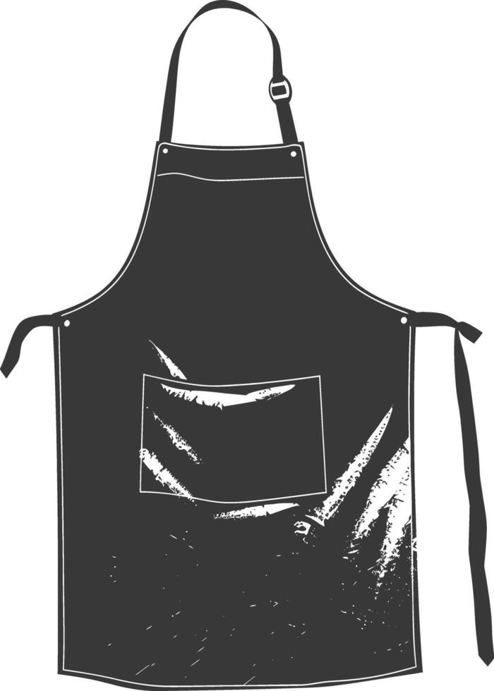 AI generated Silhouette apron kitchen equipment black color only vector