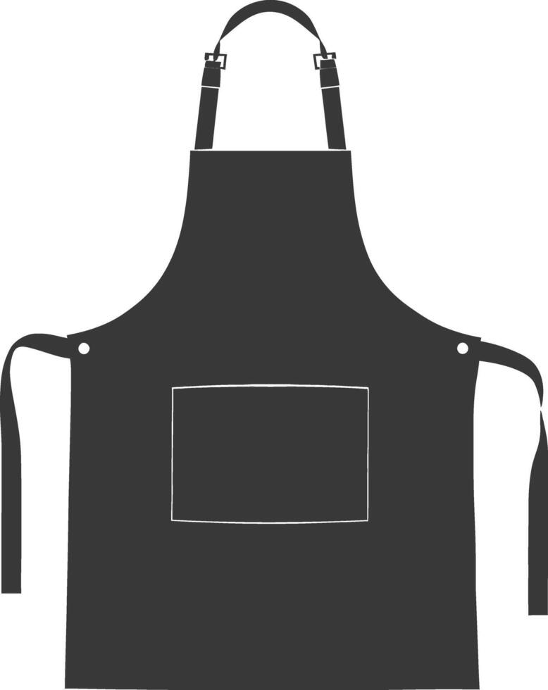 AI generated Silhouette apron kitchen equipment black color only vector