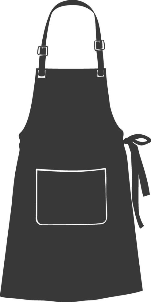 AI generated Silhouette apron kitchen equipment black color only vector