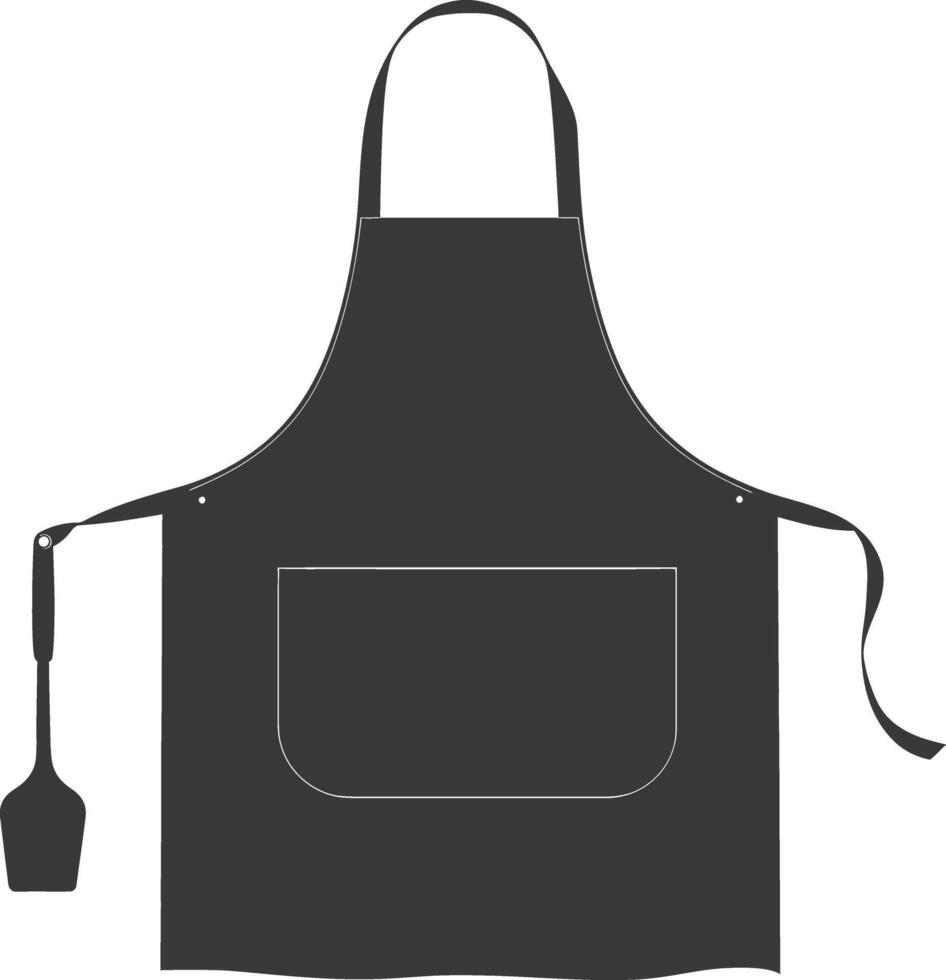 ai generado silueta delantal cocina equipo negro color solamente vector