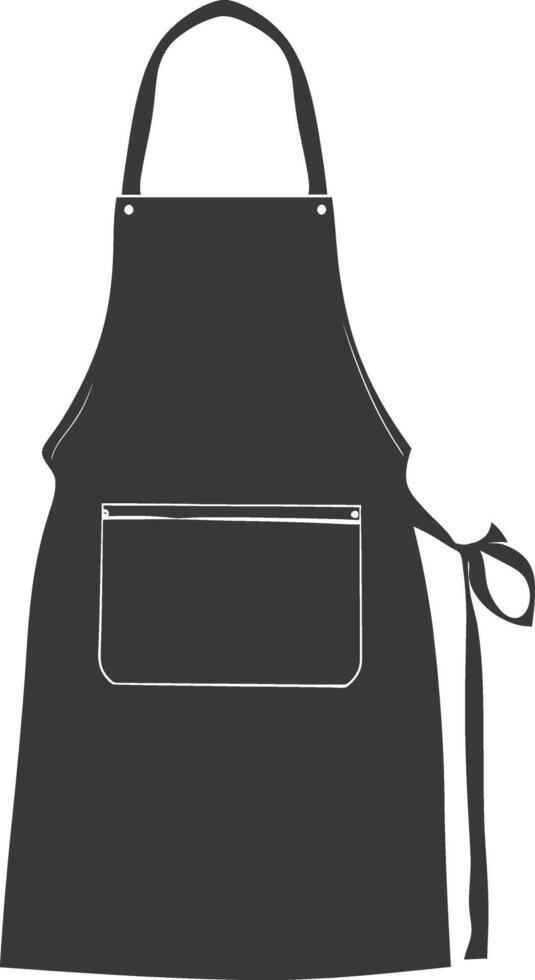 AI generated Silhouette apron kitchen equipment black color only vector