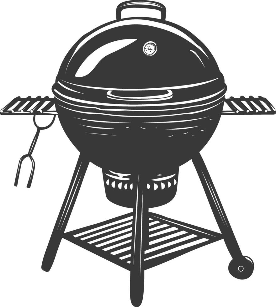 ai generado silueta un parilla parrilla compensar fumador parte superior abajo negro color solamente vector