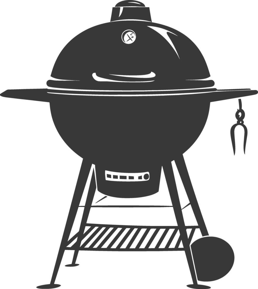 ai generado silueta un parilla parrilla compensar fumador parte superior abajo negro color solamente vector