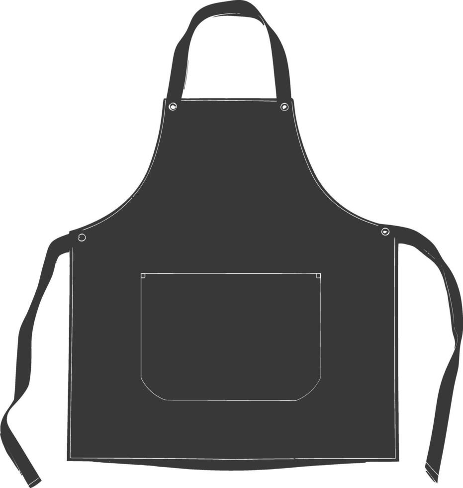 ai generado silueta delantal cocina equipo negro color solamente vector