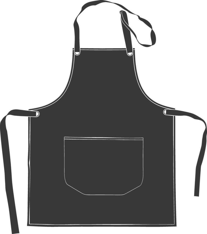 ai generado silueta delantal cocina equipo negro color solamente vector