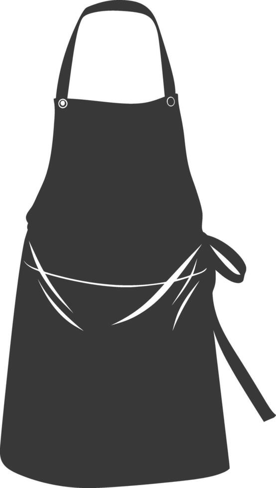 AI generated Silhouette apron kitchen equipment black color only vector