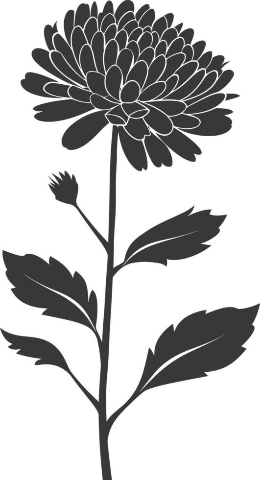 ai generado silueta aster flor negro color solamente vector