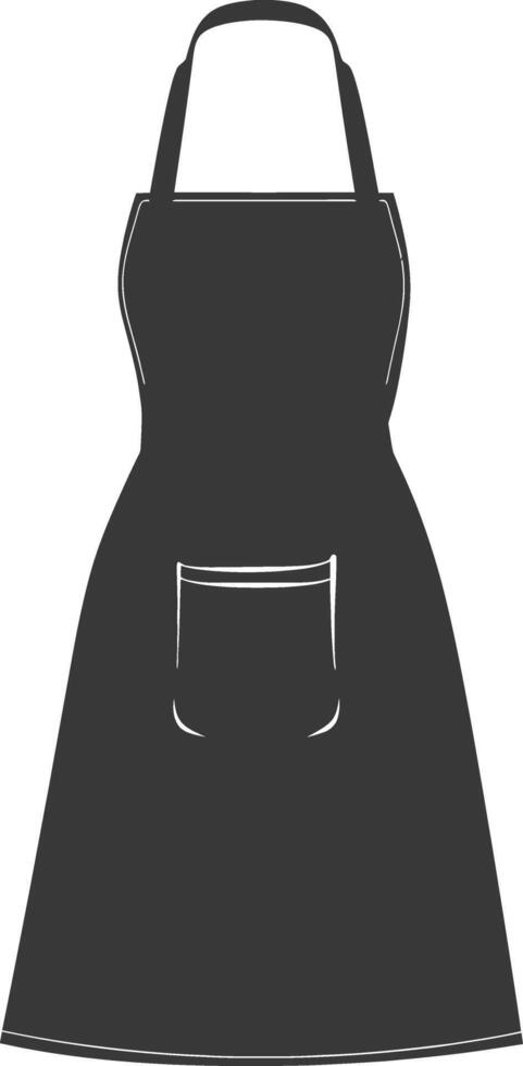 AI generated Silhouette apron kitchen equipment black color only vector