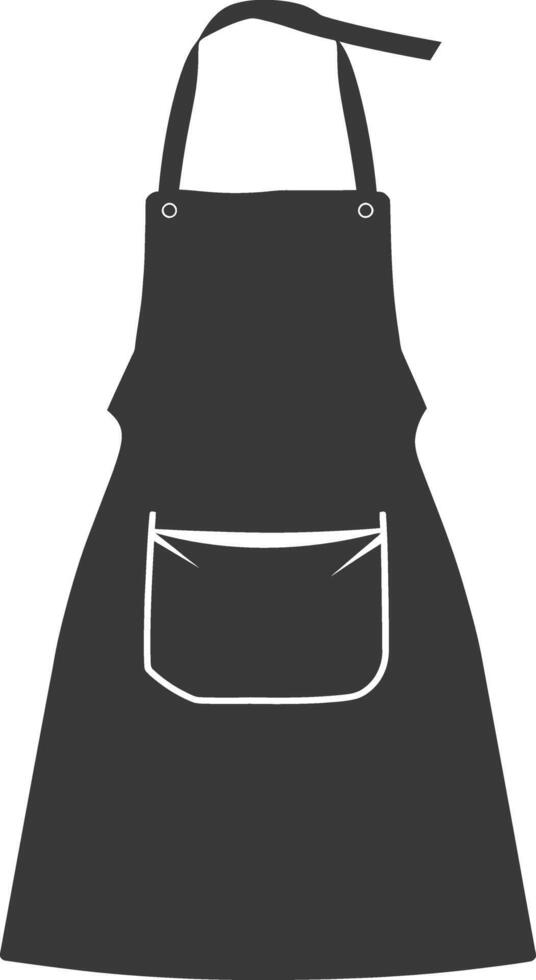 AI generated Silhouette apron kitchen equipment black color only vector