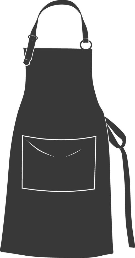 AI generated Silhouette apron kitchen equipment black color only vector
