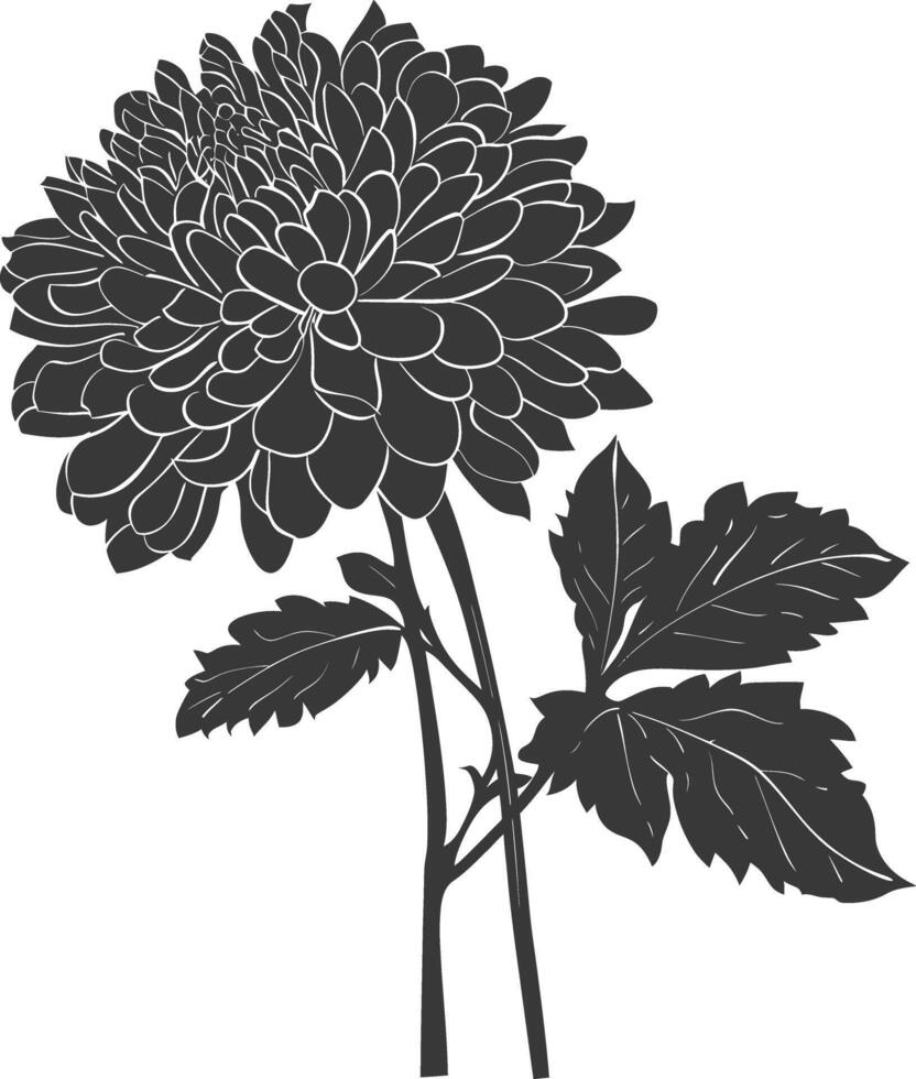 ai generado silueta aster flor negro color solamente vector