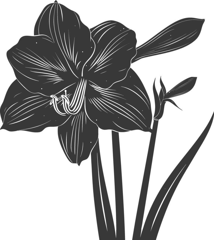 ai generado silueta amarilis flor negro color solamente vector