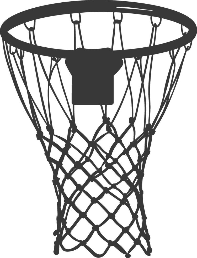 ai generado silueta baloncesto aro negro color solamente vector