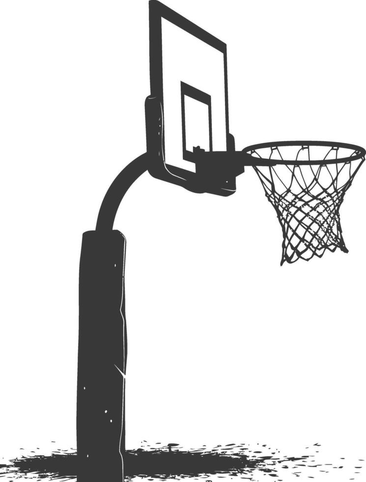 ai generado silueta baloncesto suelo aro negro color solamente vector