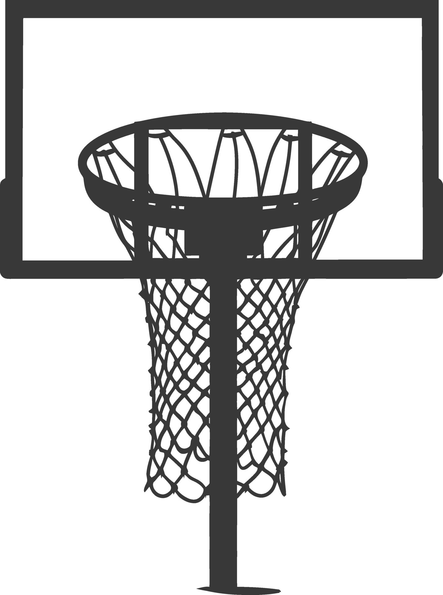 AI generated silhouette basketball hoop black color only 42386055