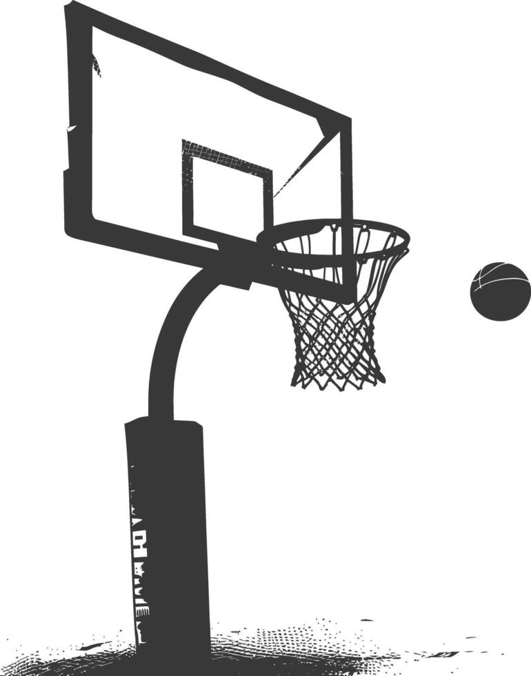 ai generado silueta baloncesto suelo aro negro color solamente vector