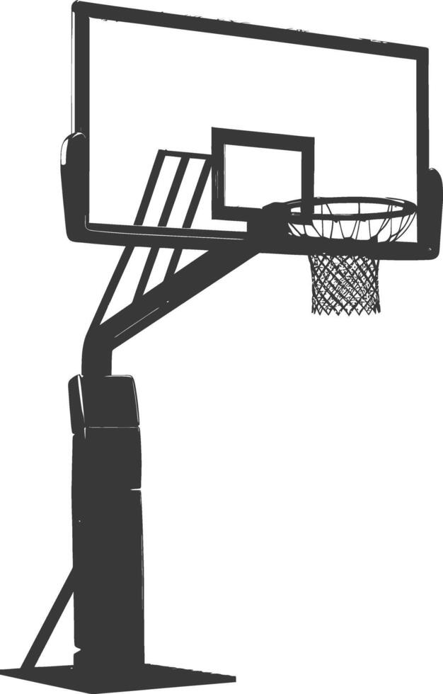 ai generado silueta baloncesto suelo aro negro color solamente vector