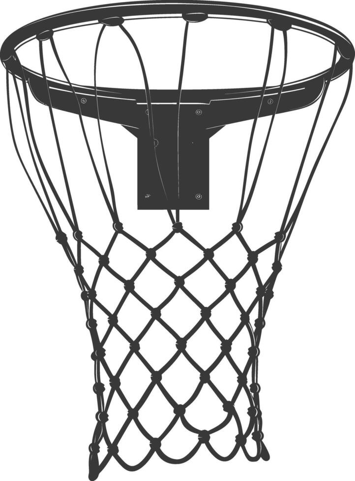 AI generated silhouette basketball hoop black color only vector