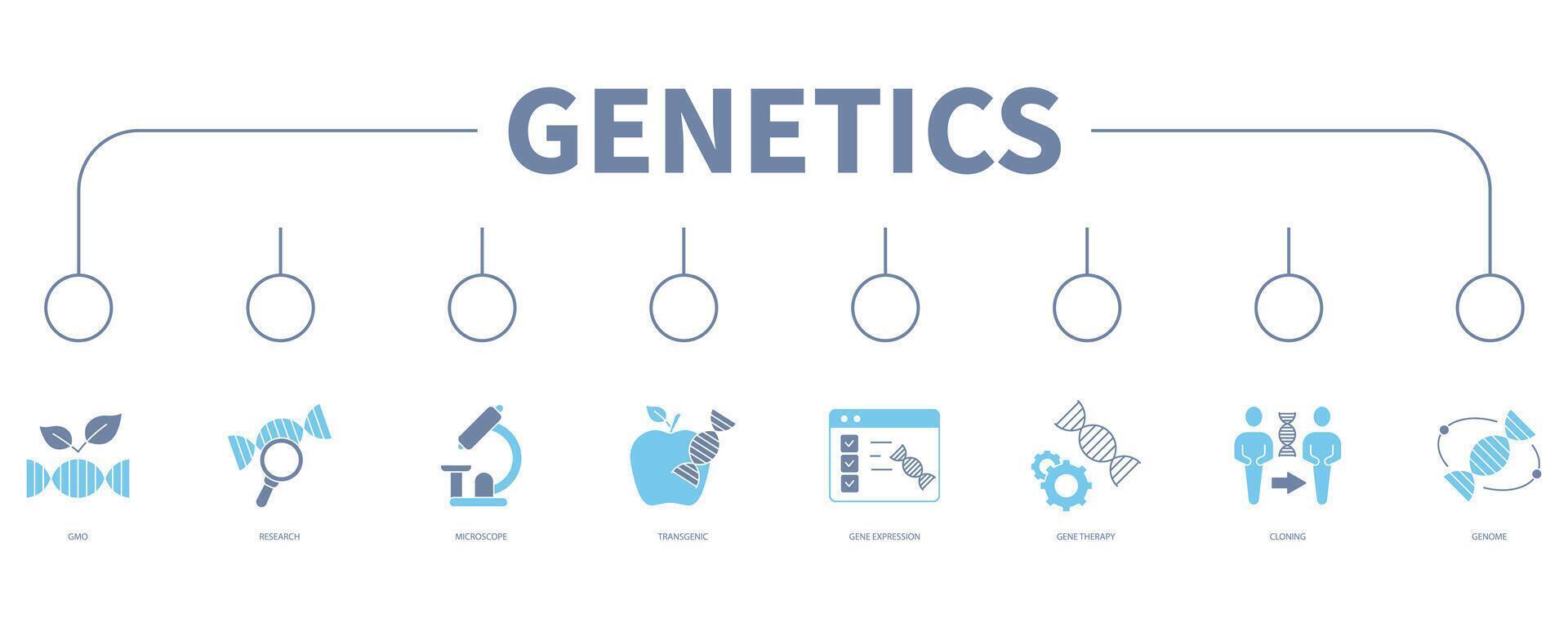 genética bandera web icono vector ilustración concepto