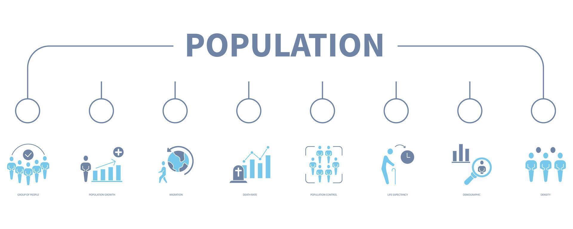 Population account banner web icon vector illustration concept